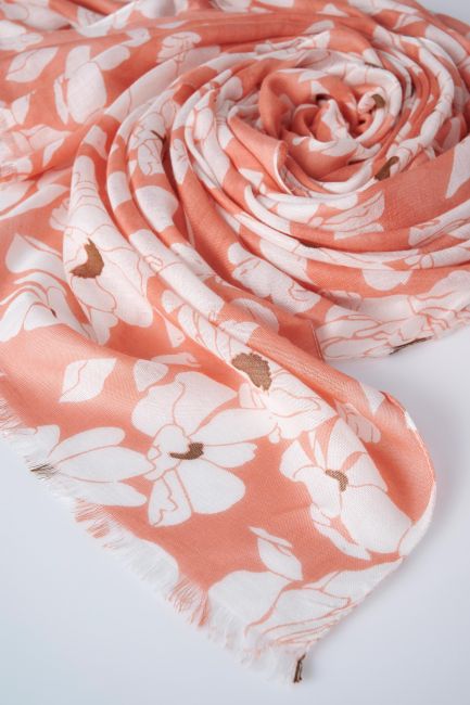 Floral scarf - Saumon