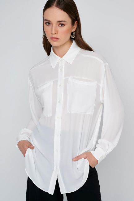 Large-pocket shirt - Off white