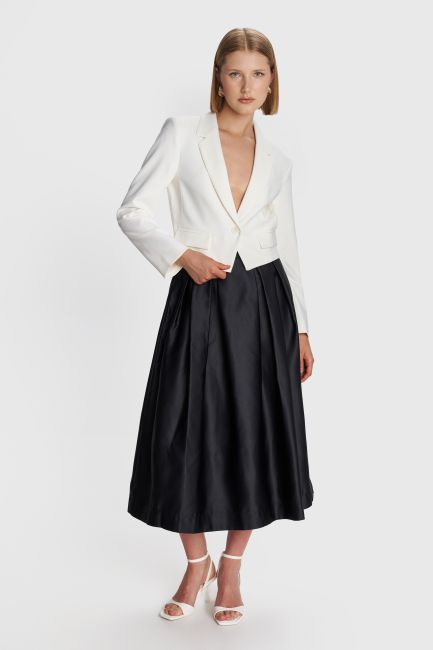 Crop suit blazer - White