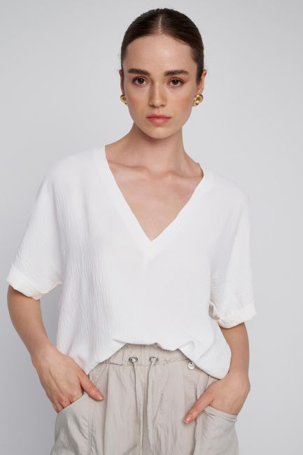 V-neck blouse - White