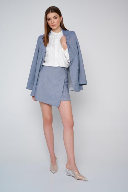Mini wrap skirt - Blue