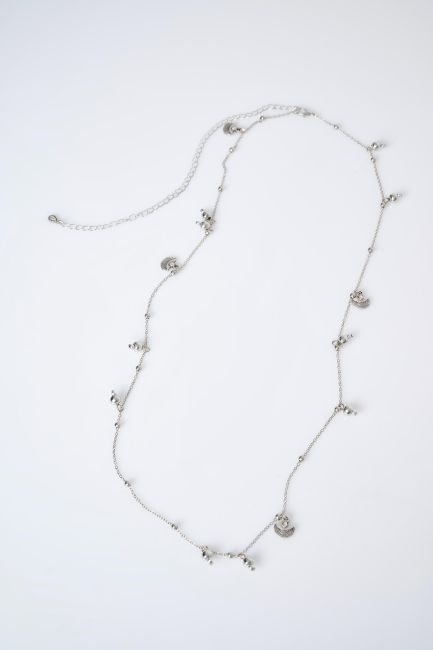 Delicate-chain boho necklace - Silver