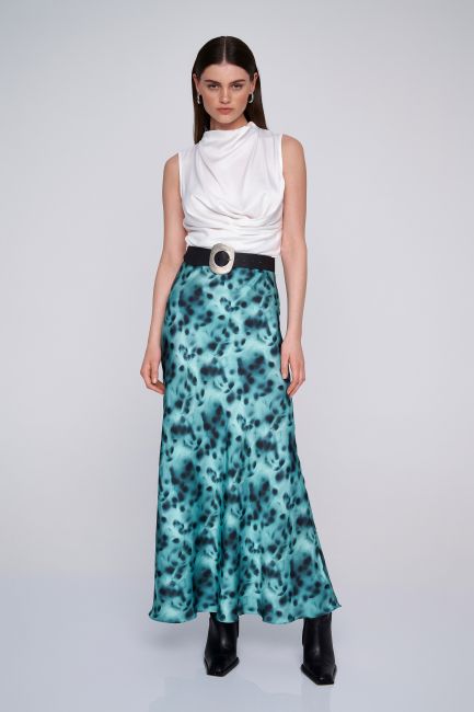 Printed skirt in satin texture - Soap