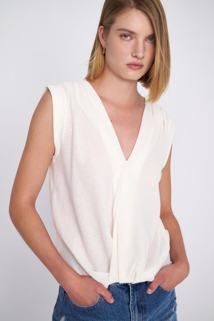 Sleeveless blouse - White