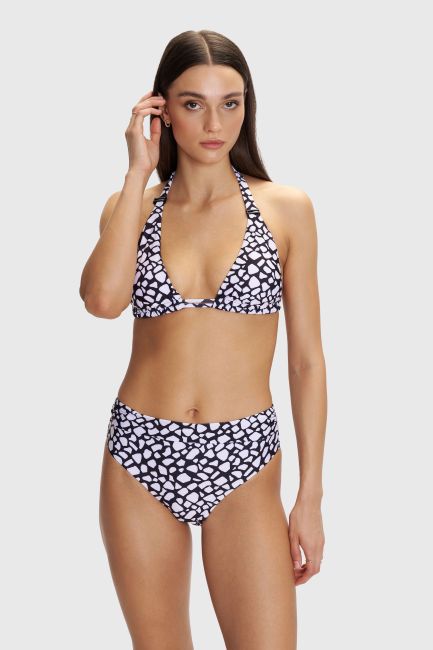 Patterned bikini swimsuit - Black