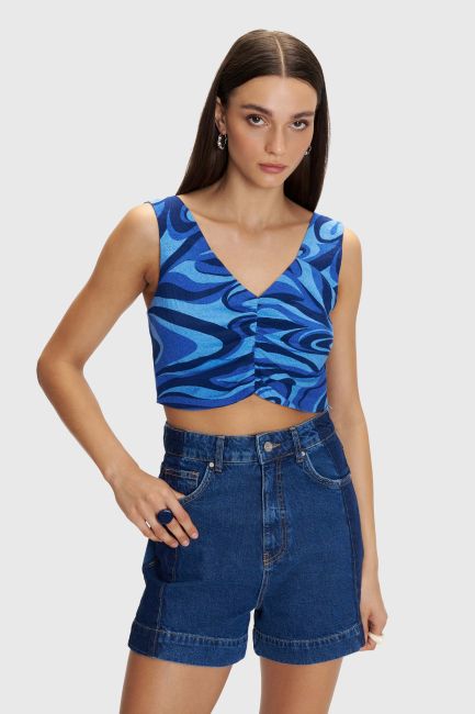Crop top εμπριμέ - Multicolor