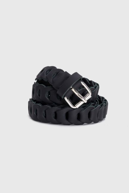 Distinctive design leather belt - Black
