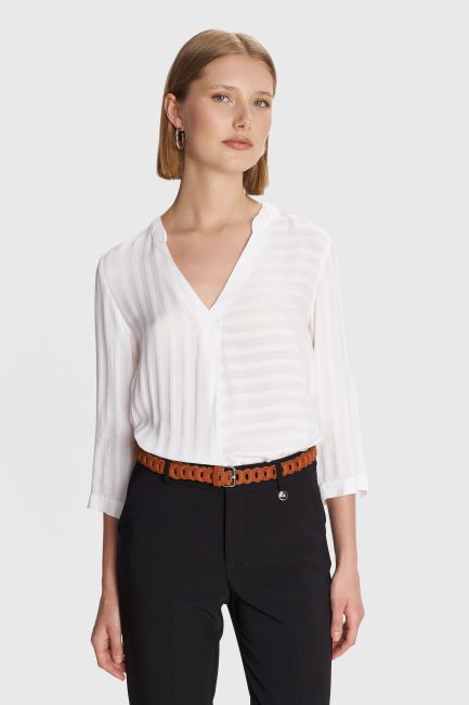 Distinctive design leather belt - Camel