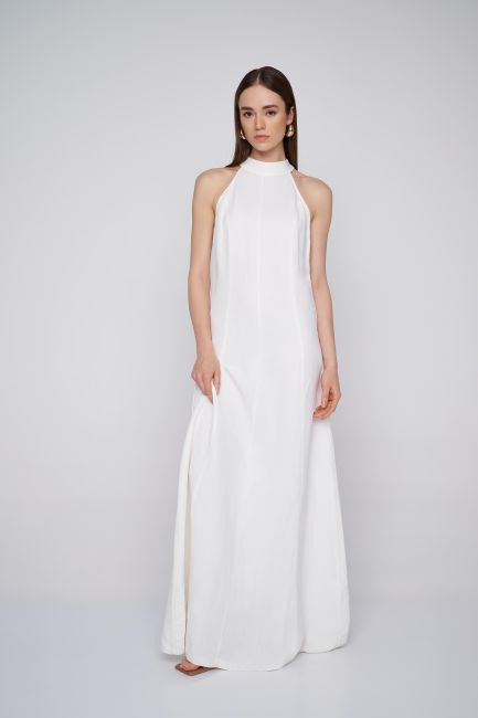 Maxi halterneck dress - White