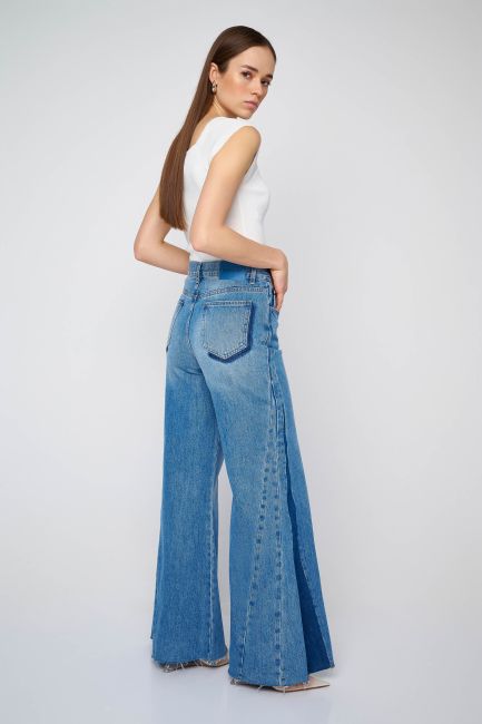 Two-tone wide leg jeans - Used