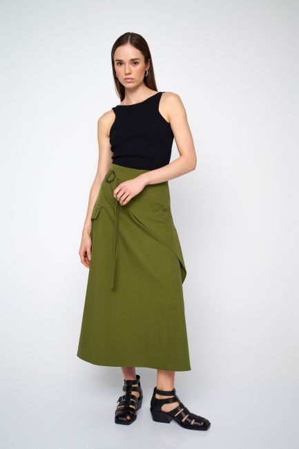 Midi pocket skirt - Light khaki