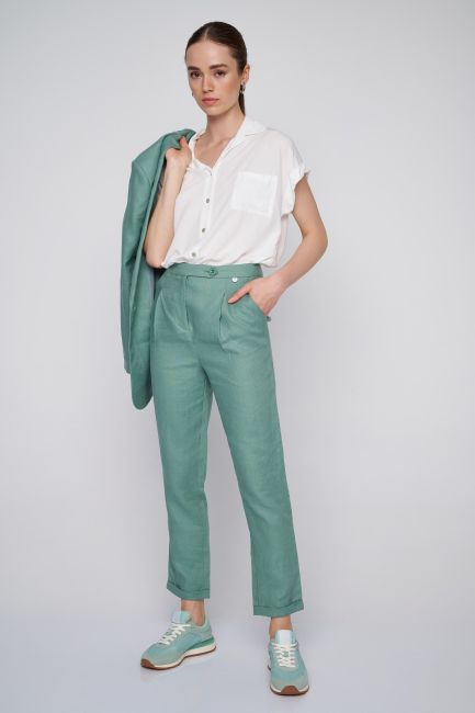 Linen pleated trousers - Soap