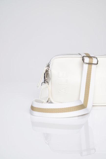 Leatherette crossbody mini bag - White