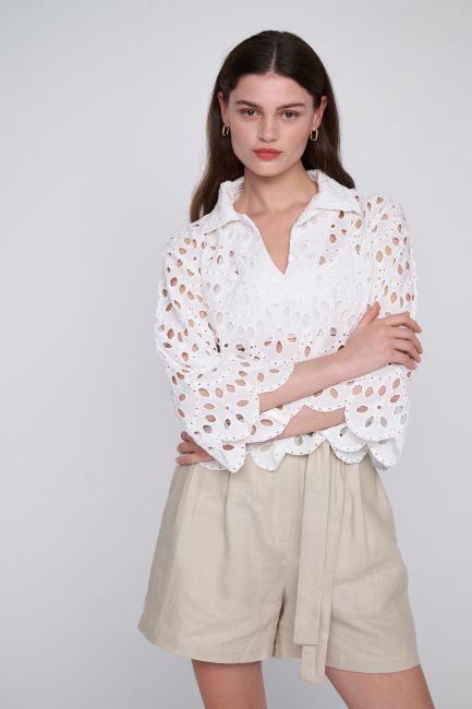 Broderie anglaise tunic - White