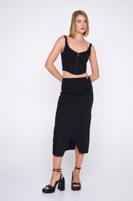 Maxi wrap skirt - Almost black